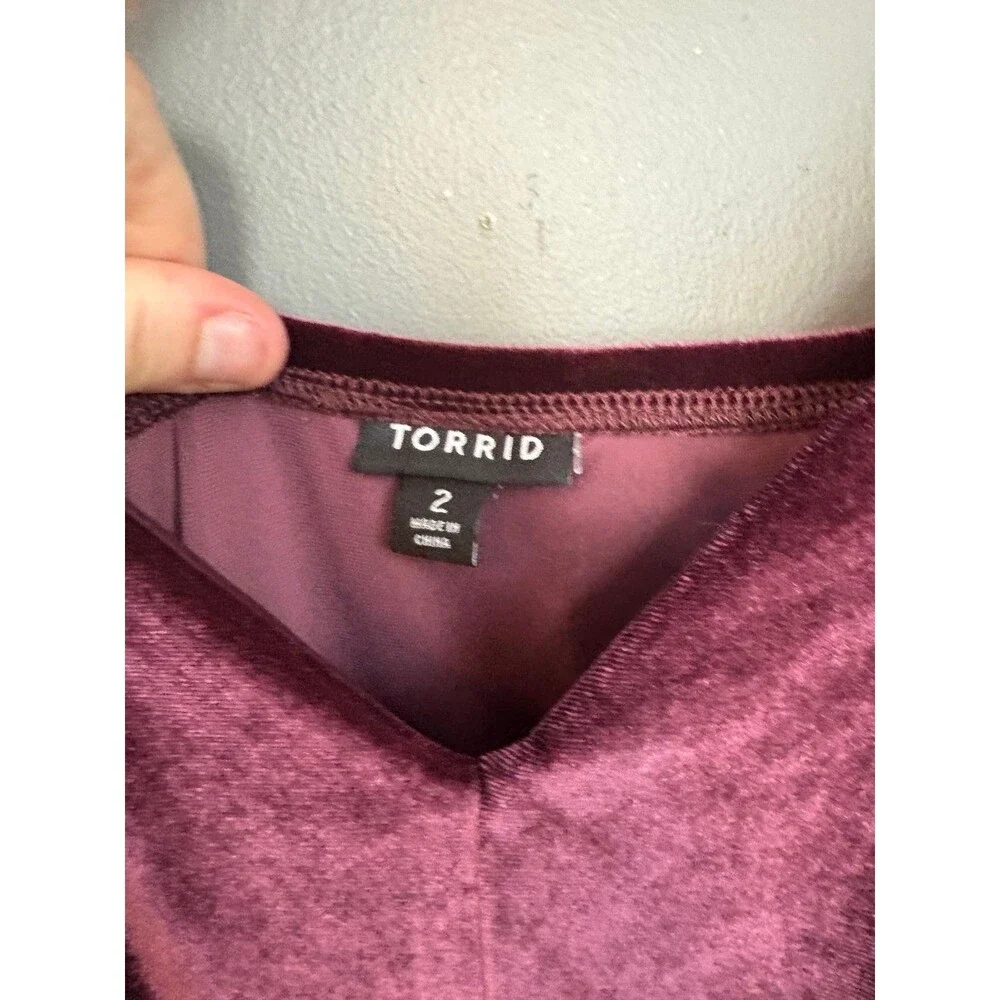 Torrid size 2 purple velvet maxi dress - Picture 3 of 6